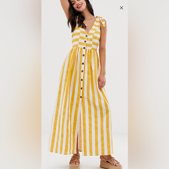 NWOT Asos Design Stripe Maxi Dress 12 - Picture 4 of 9